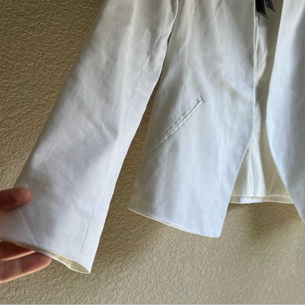 NWT Banana Republic WHITE COLLARLESS LINEN-COTTON BLAZER, size 4 - Picture 9 of 16